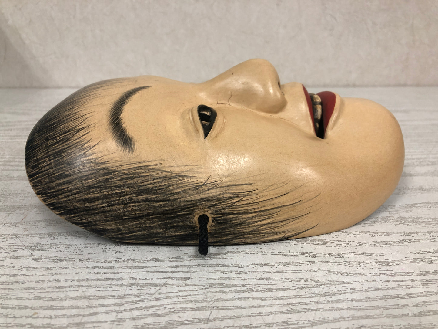 Y3800 NOH MASK wood carving Woman signed Japan antique omen vintage dance drama