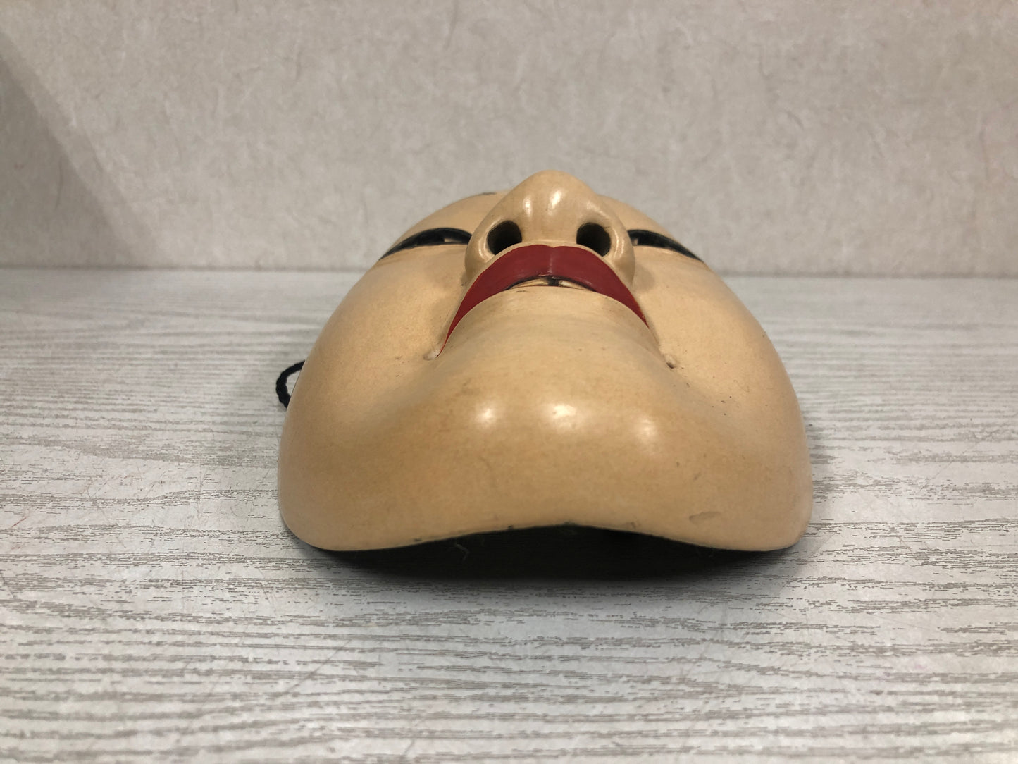 Y3800 NOH MASK wood carving Woman signed Japan antique omen vintage dance drama