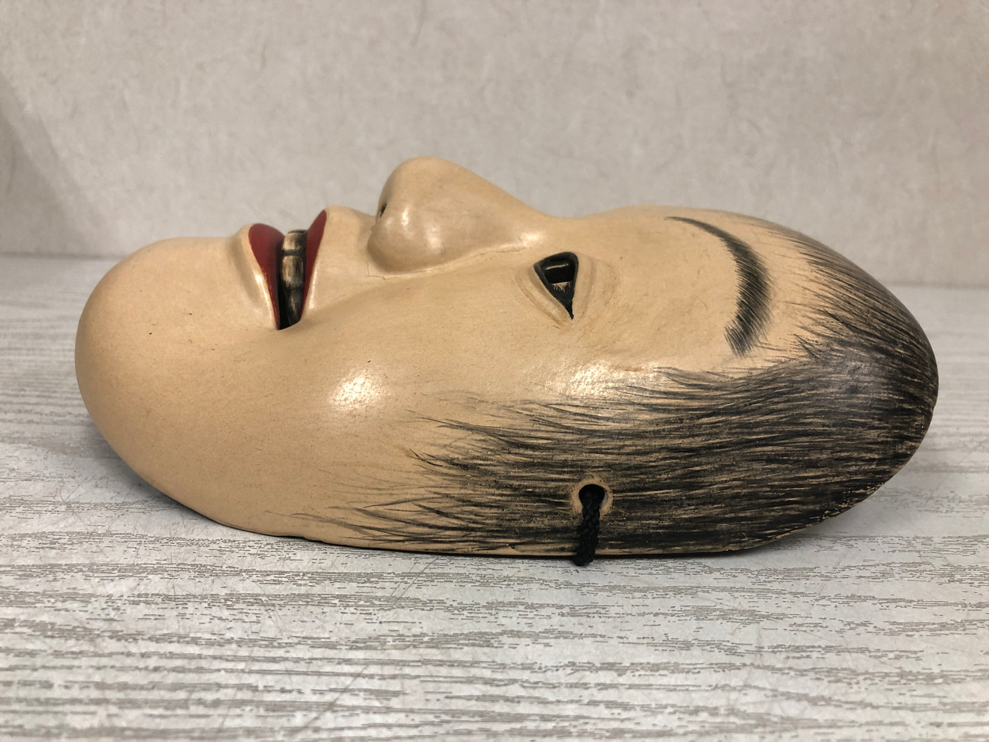 Y3800 NOH MASK wood carving Woman signed Japan antique omen vintage dance drama