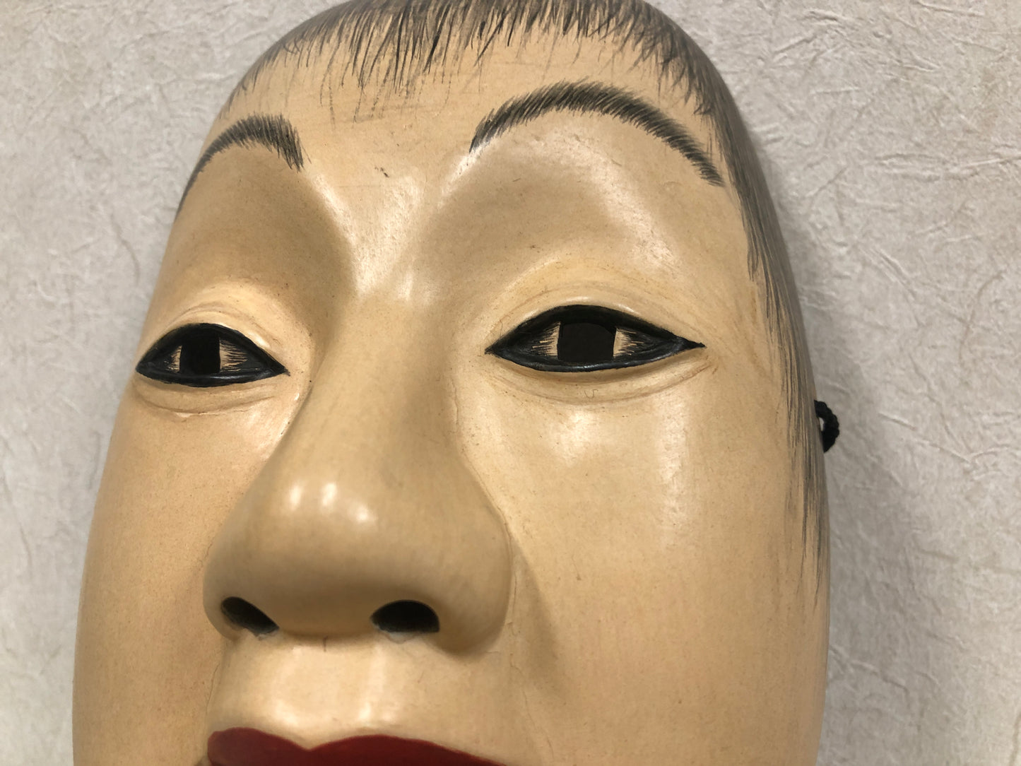 Y3800 NOH MASK wood carving Woman signed Japan antique omen vintage dance drama