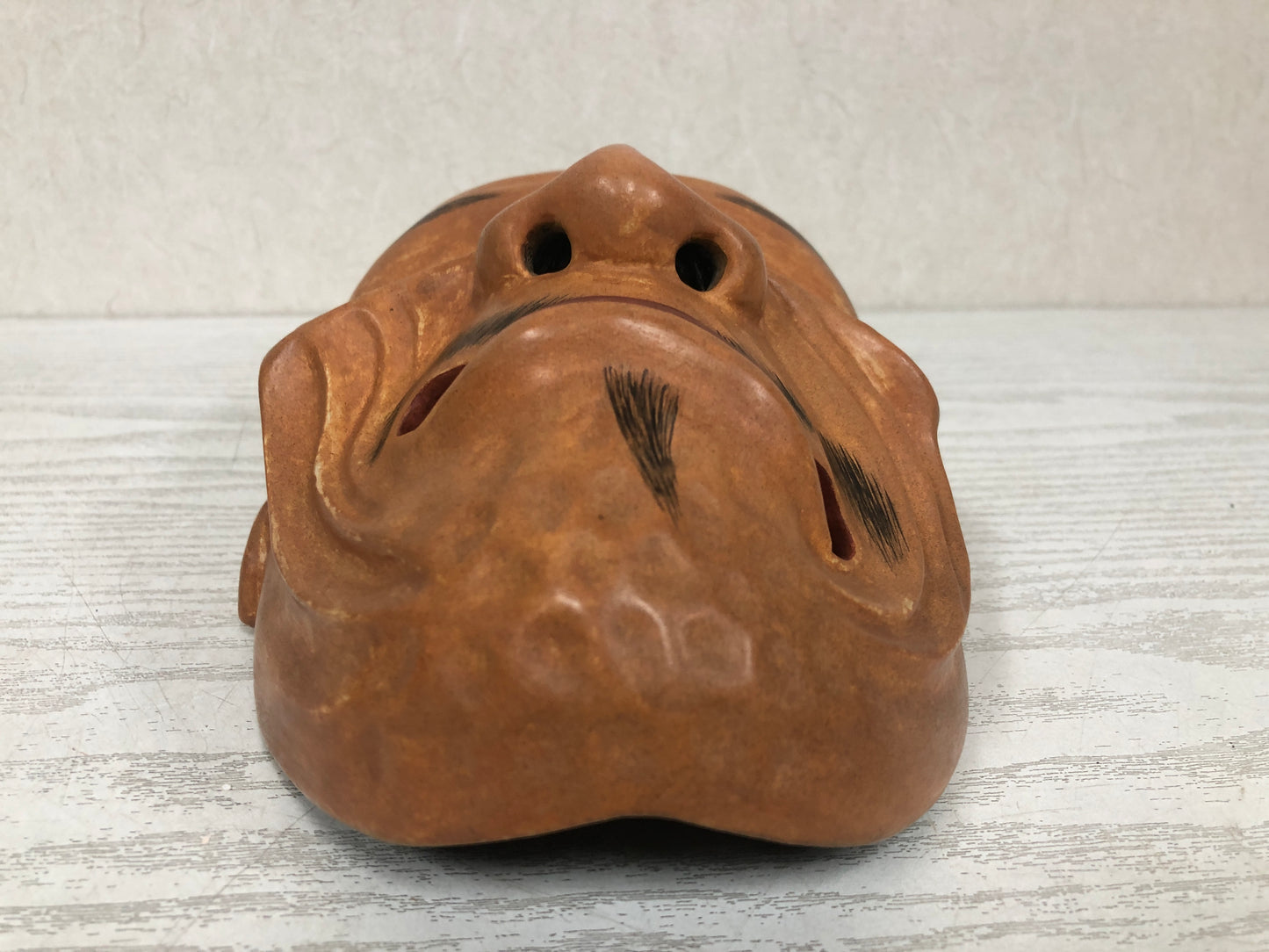 Y3801 NOH MASK wood carving Old man signed Japan antique vintage dance drama