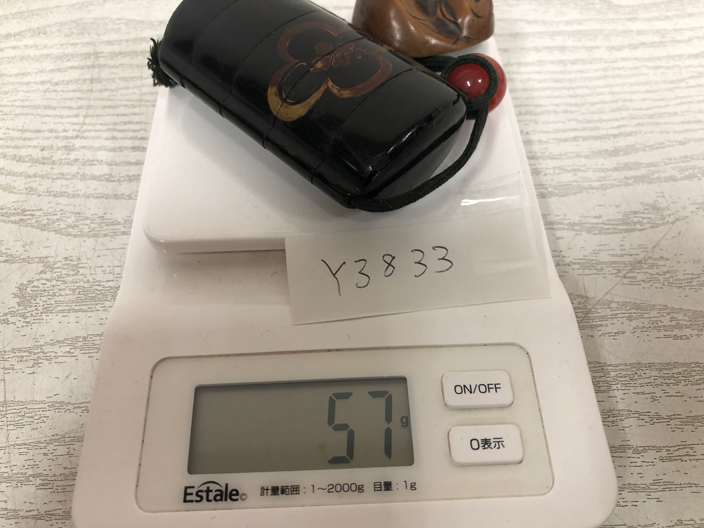 Y3833 INROU Pill Box case netsuke Japanese antique traditional kimono accessory