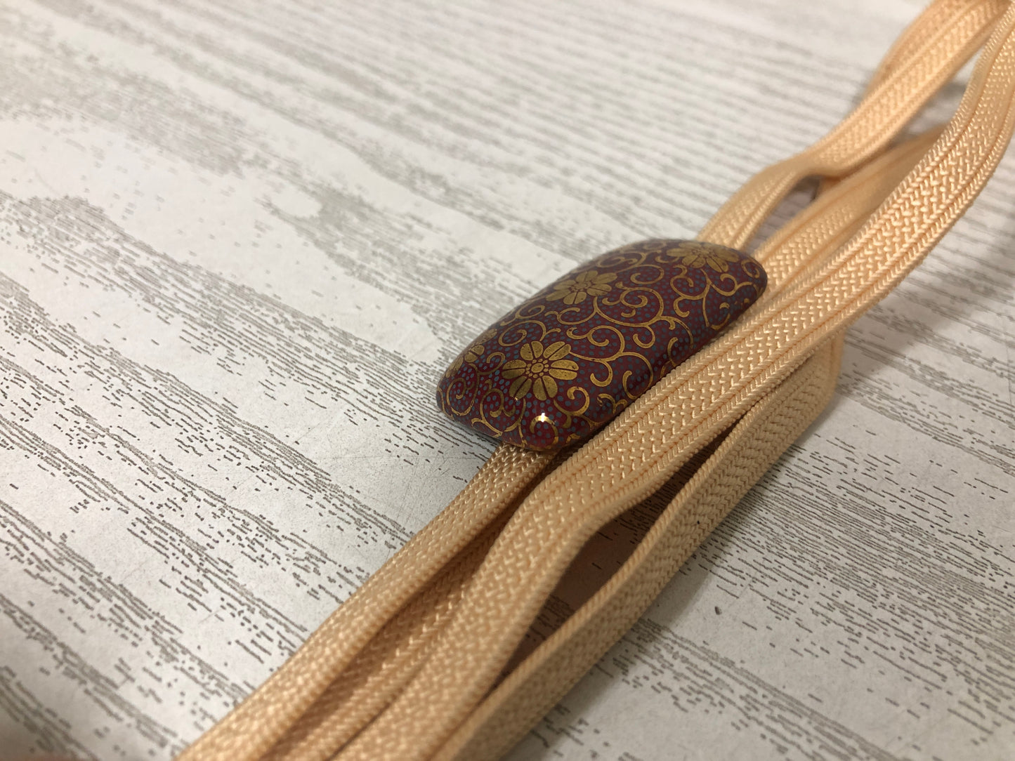Y3841 OBIDOME Kutani-ware Sash Clip Flower Japan Kimono accessory antique