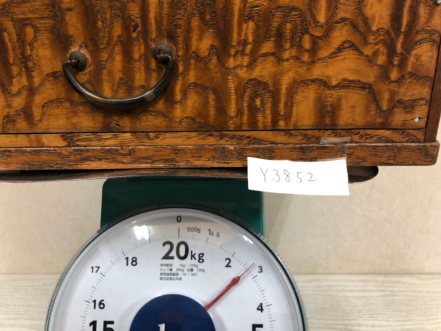 Y3852 TANSU wood Tamamoku sewing box furniture Japanese antique vintage storage