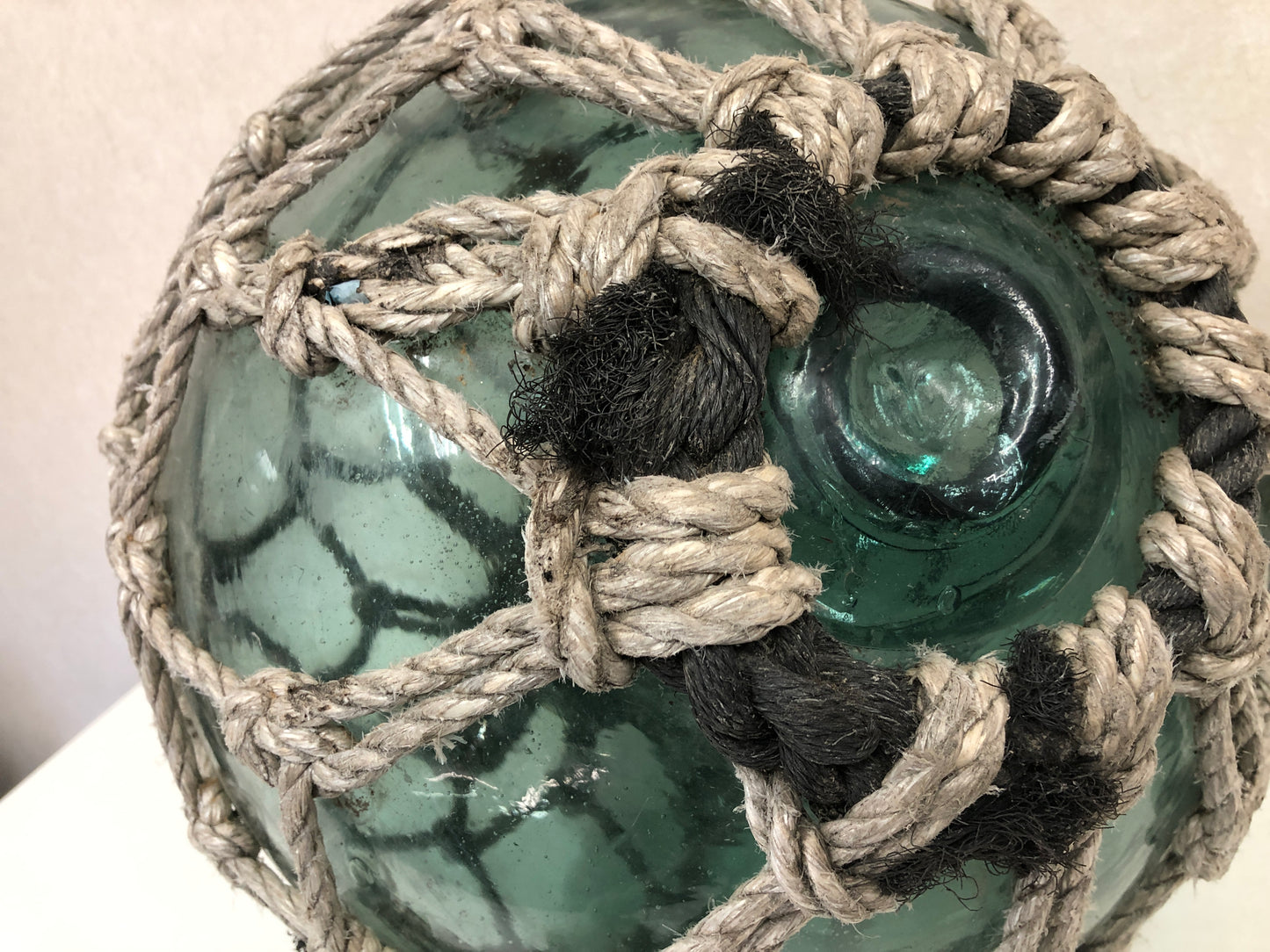 Y3875 FLOAT Glass Floating Ball fishing bouy big Japanese antique vintage Japan