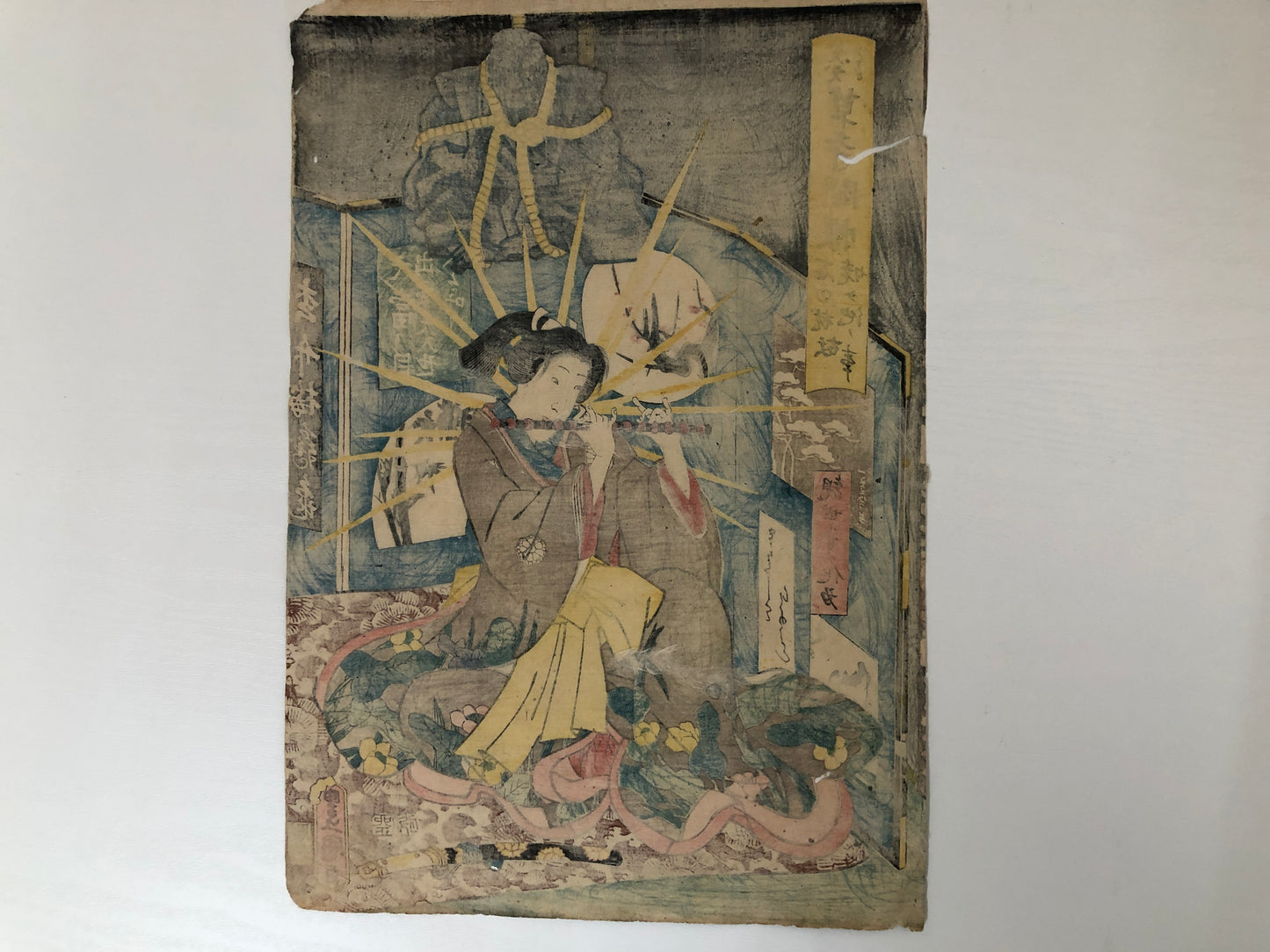Y3888 WOODBLOCK PRINT Toyokuni story picture Kannon Japan Ukiyoe art interior