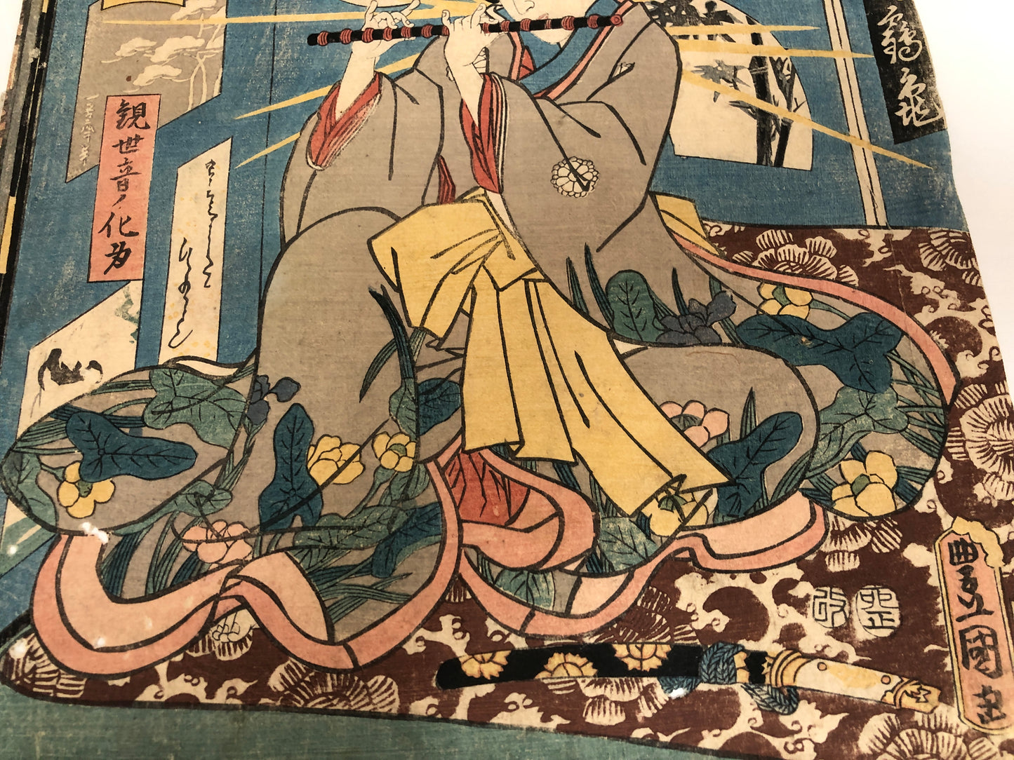 Y3888 WOODBLOCK PRINT Toyokuni story picture Kannon Japan Ukiyoe art interior
