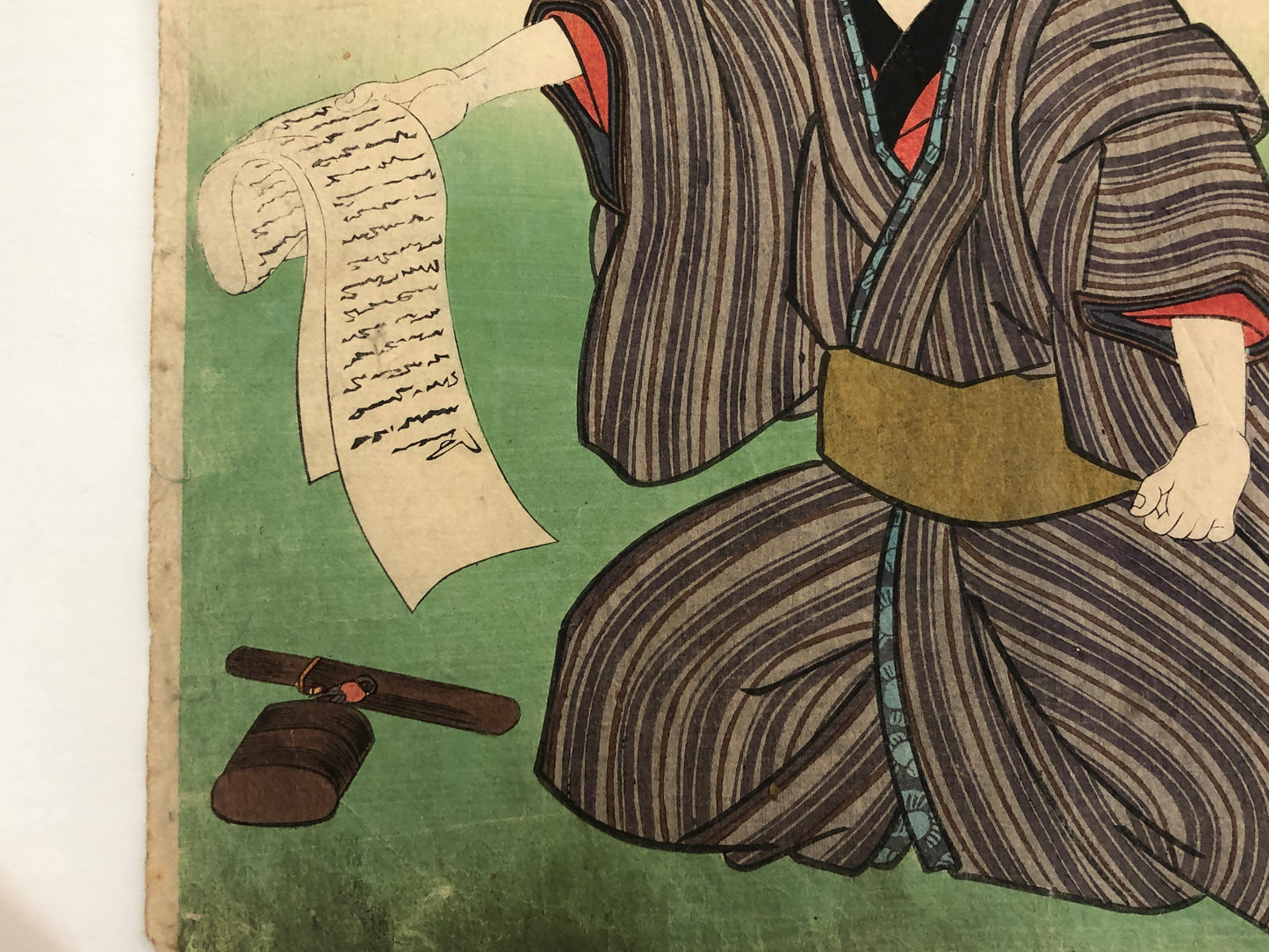 Y3889 WOODBLOCK PRINT Toyokuni actor kimono Japan Ukiyoe art interior antique