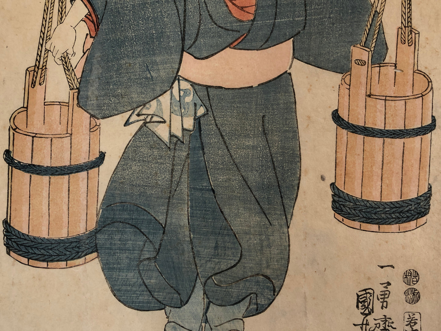 Y3890 WOODBLOCK PRINT Kuniyoshi actor kimono Japan Ukiyoe art interior antique