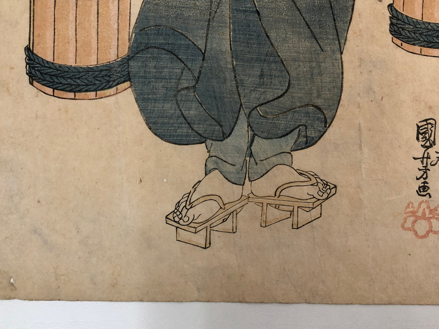 Y3890 WOODBLOCK PRINT Kuniyoshi actor kimono Japan Ukiyoe art interior antique