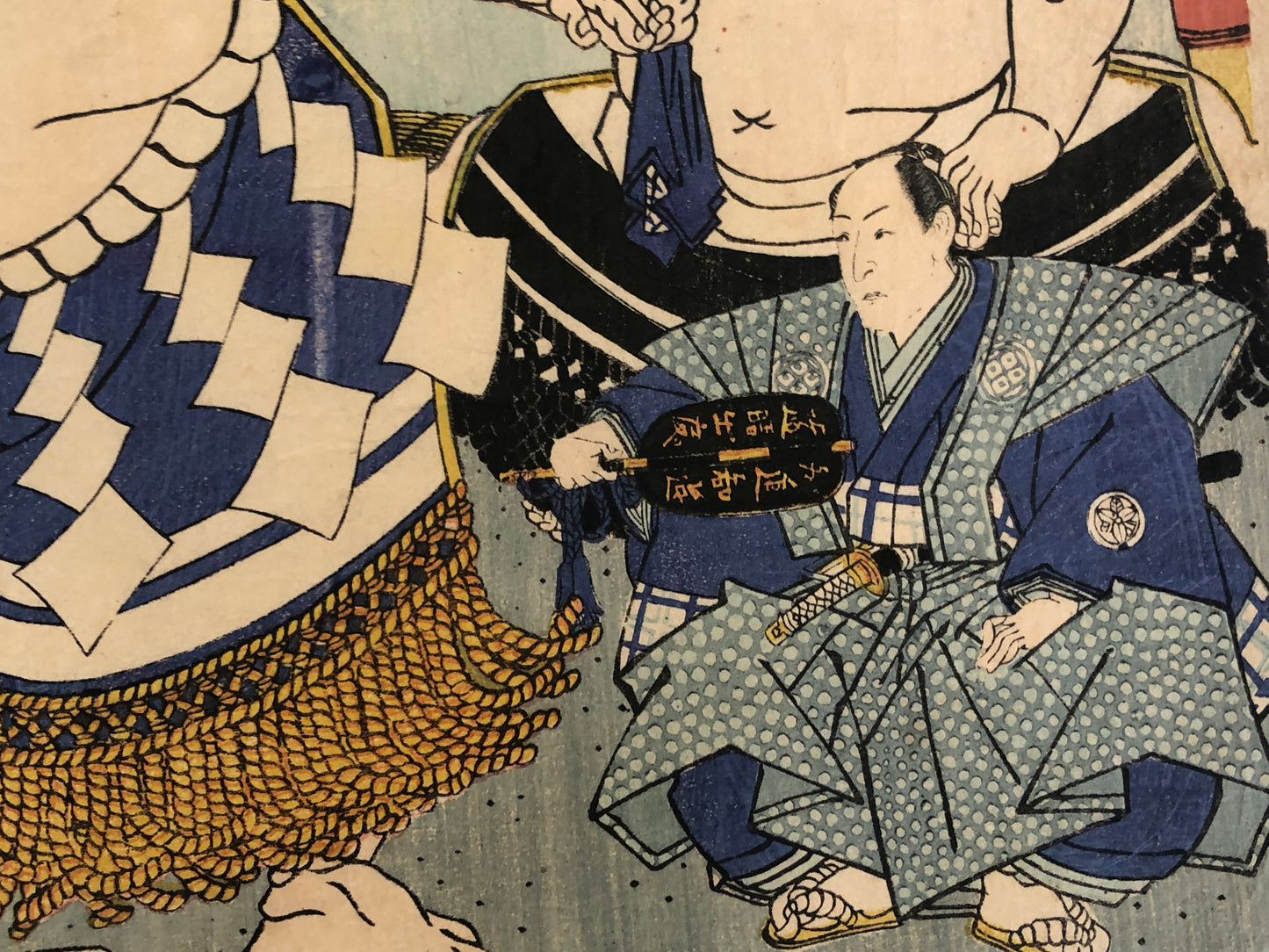 Y3892 WOODBLOCK PRINT Kunisada Sumo Dohyo-iri Japan Ukiyoe art interior antique