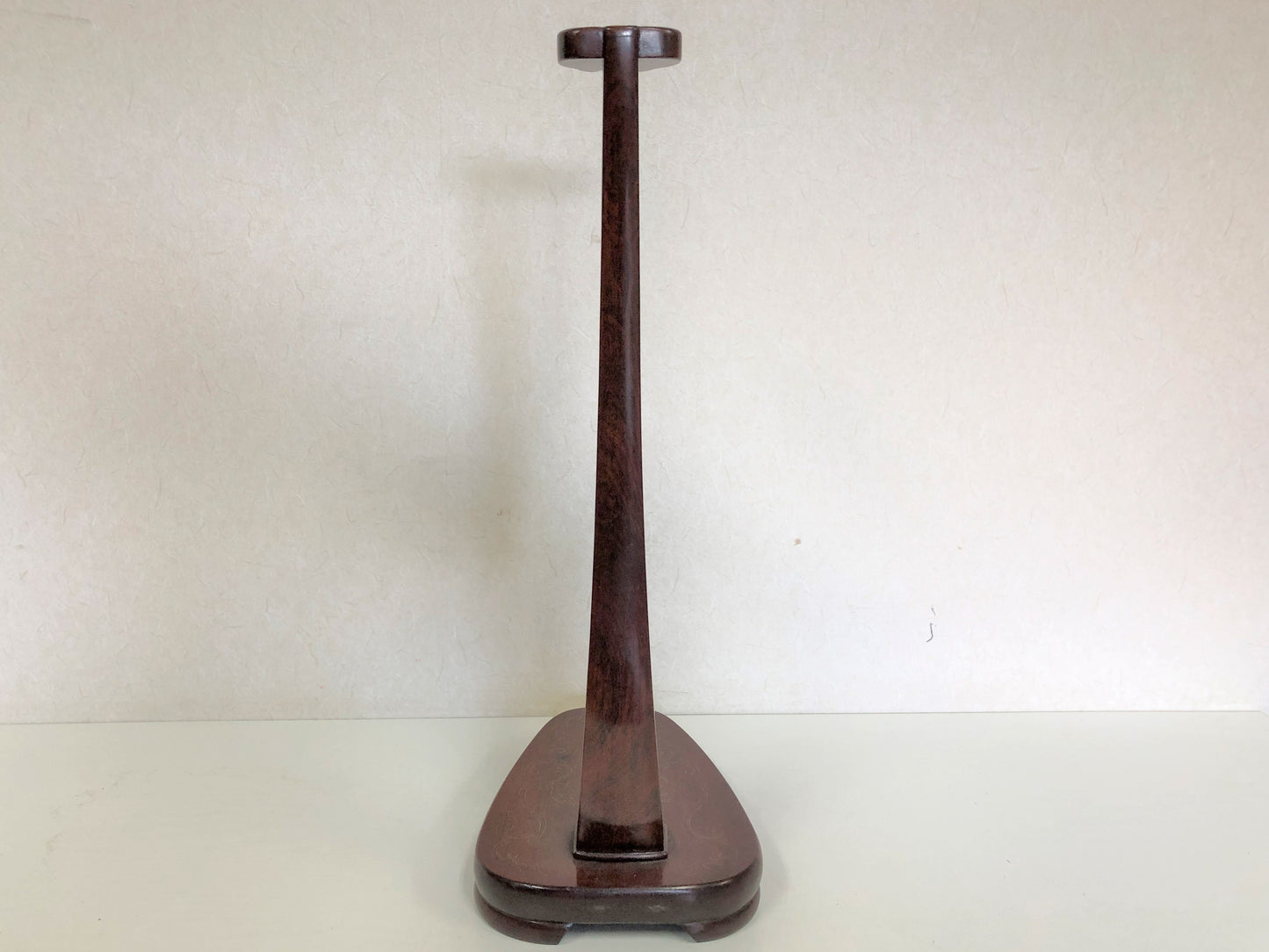 Y3898 OKIMONO wooden Sword Rack single kanata holder Inlay Japan antique samurai