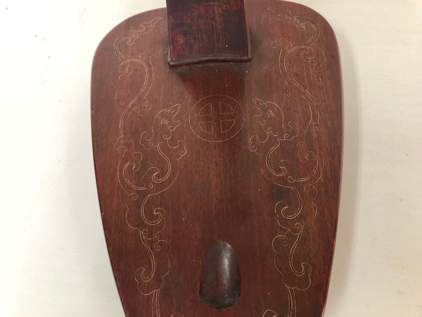 Y3898 OKIMONO wooden Sword Rack single kanata holder Inlay Japan antique samurai