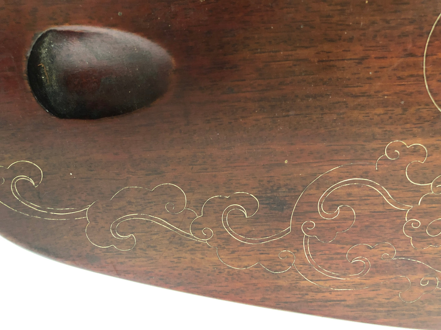 Y3898 OKIMONO wooden Sword Rack single kanata holder Inlay Japan antique samurai