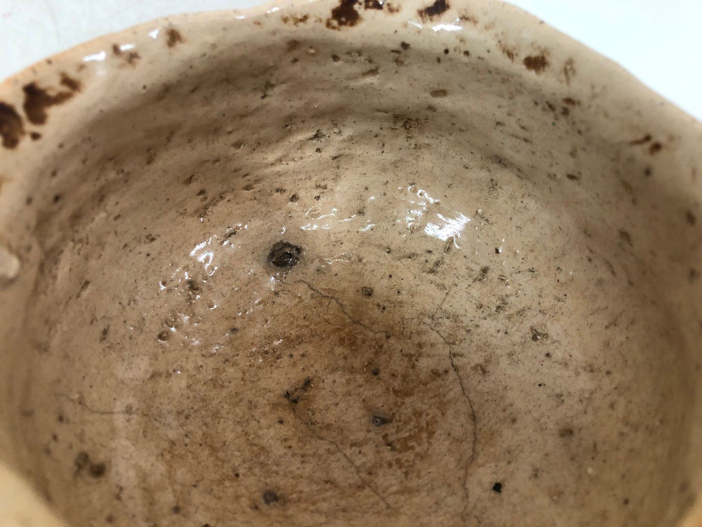 Y3913 CHAWAN Raku-ware color picture Japan antique tea ceremony bowl cup pottery
