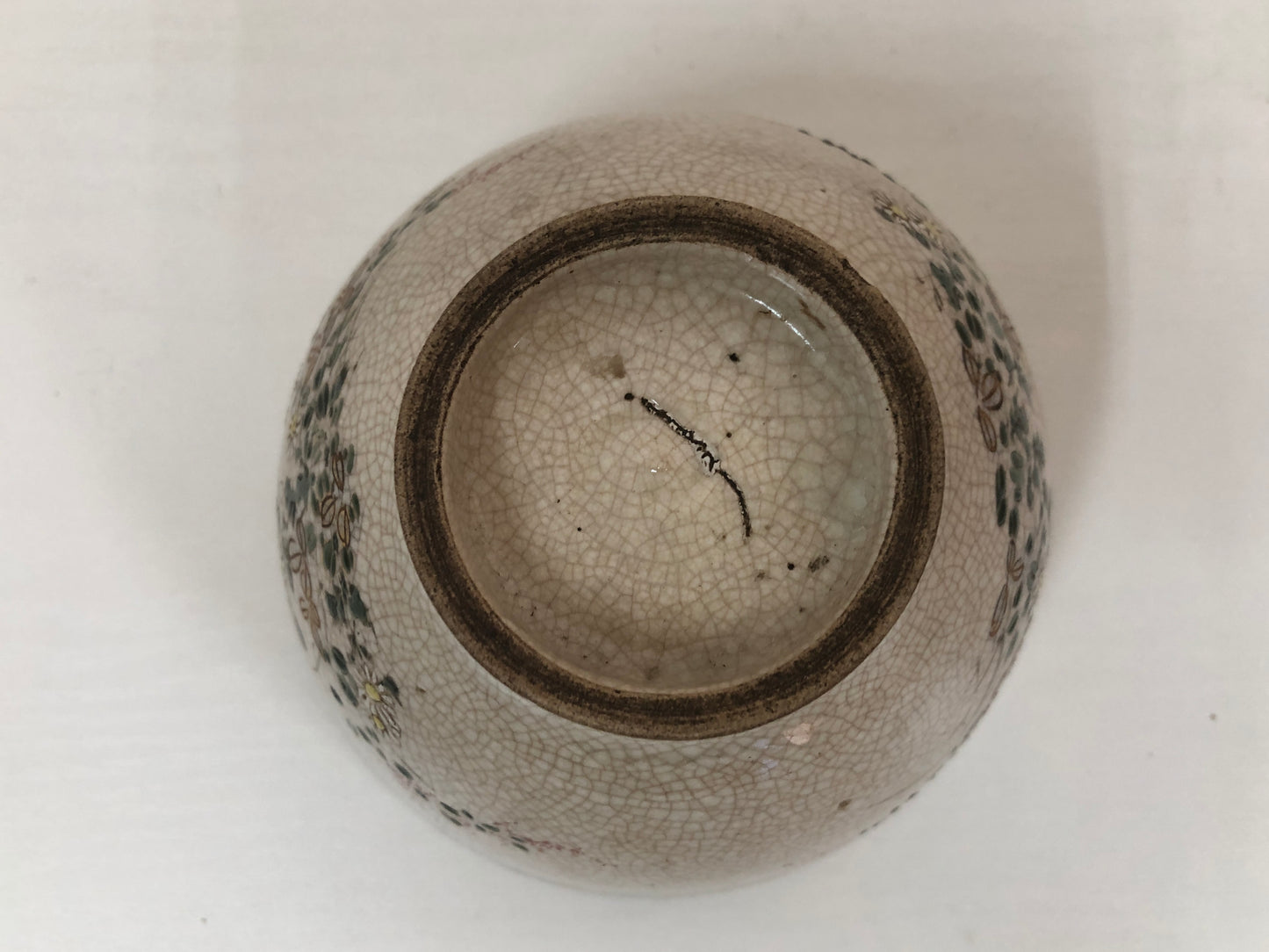 Y3915 CHAWAN Satsuma-ware flower Japan antique tea ceremony bowl cup pottery