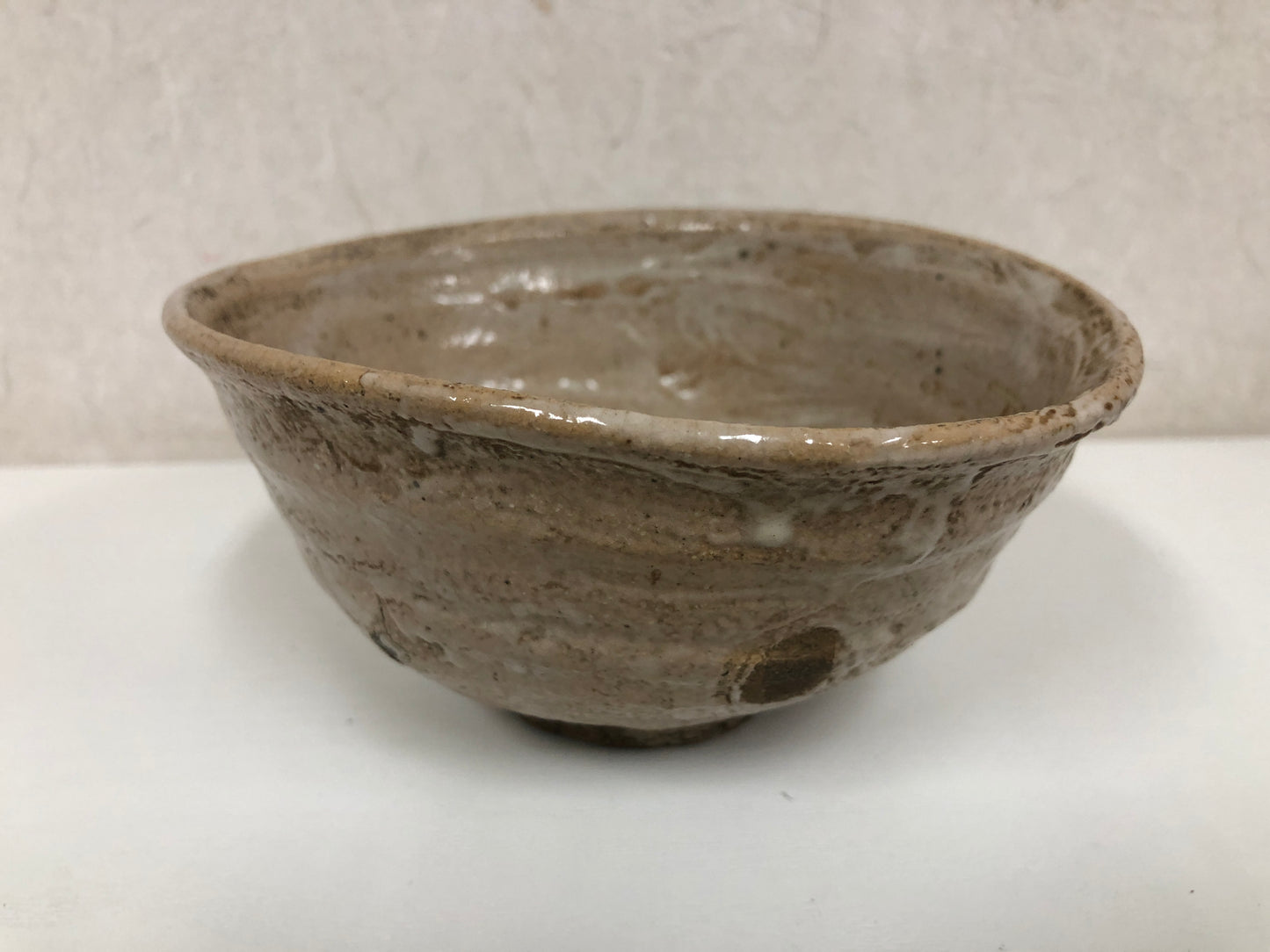Y3935 CHAWAN Mino-ware signed Japan antique tea ceremony bowl cup pottery