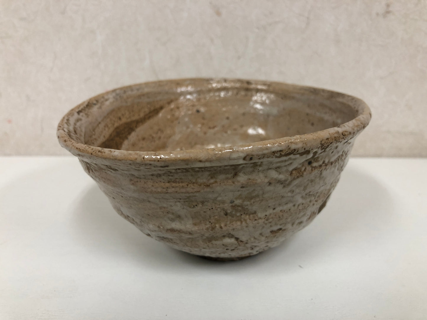 Y3935 CHAWAN Mino-ware signed Japan antique tea ceremony bowl cup pottery