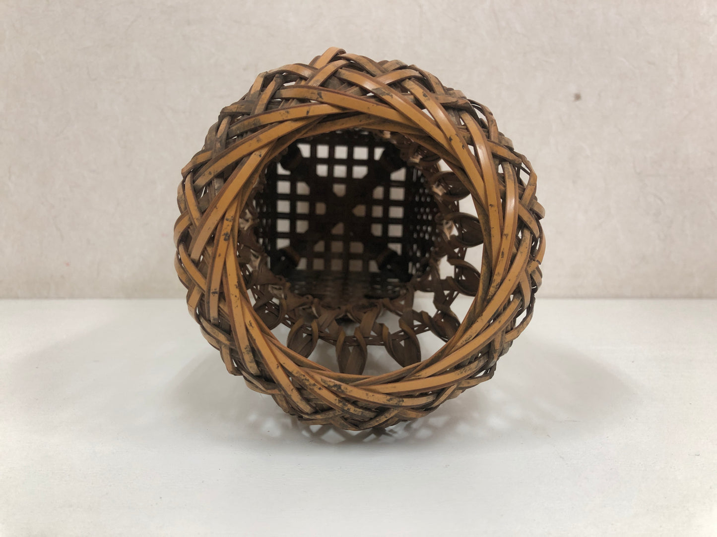 Y3942 FLOWER VASE Bamboo Japan ikebana arrangement interior antique decor