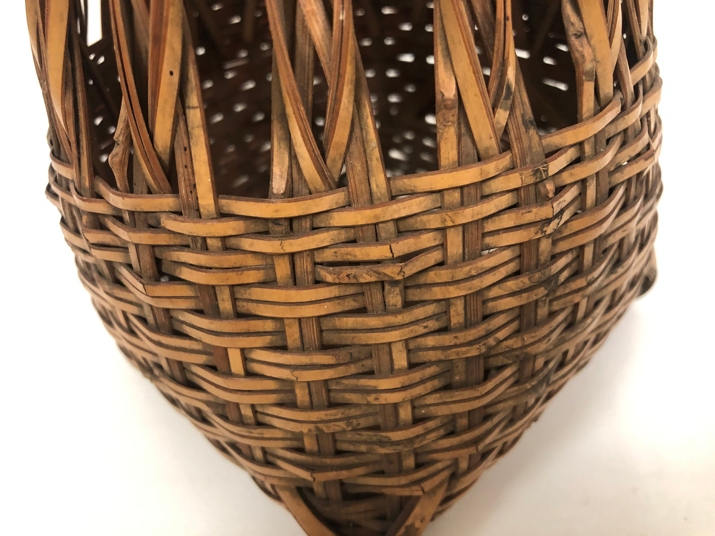 Y3942 FLOWER VASE Bamboo Japan ikebana arrangement interior antique decor