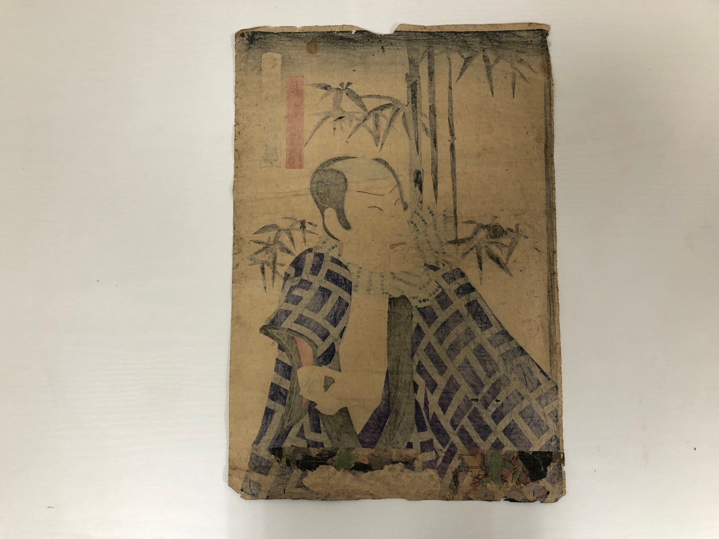 Y4006 WOODBLOCK PRINT Kunichika actor Japan Ukiyoe art interior antique decor