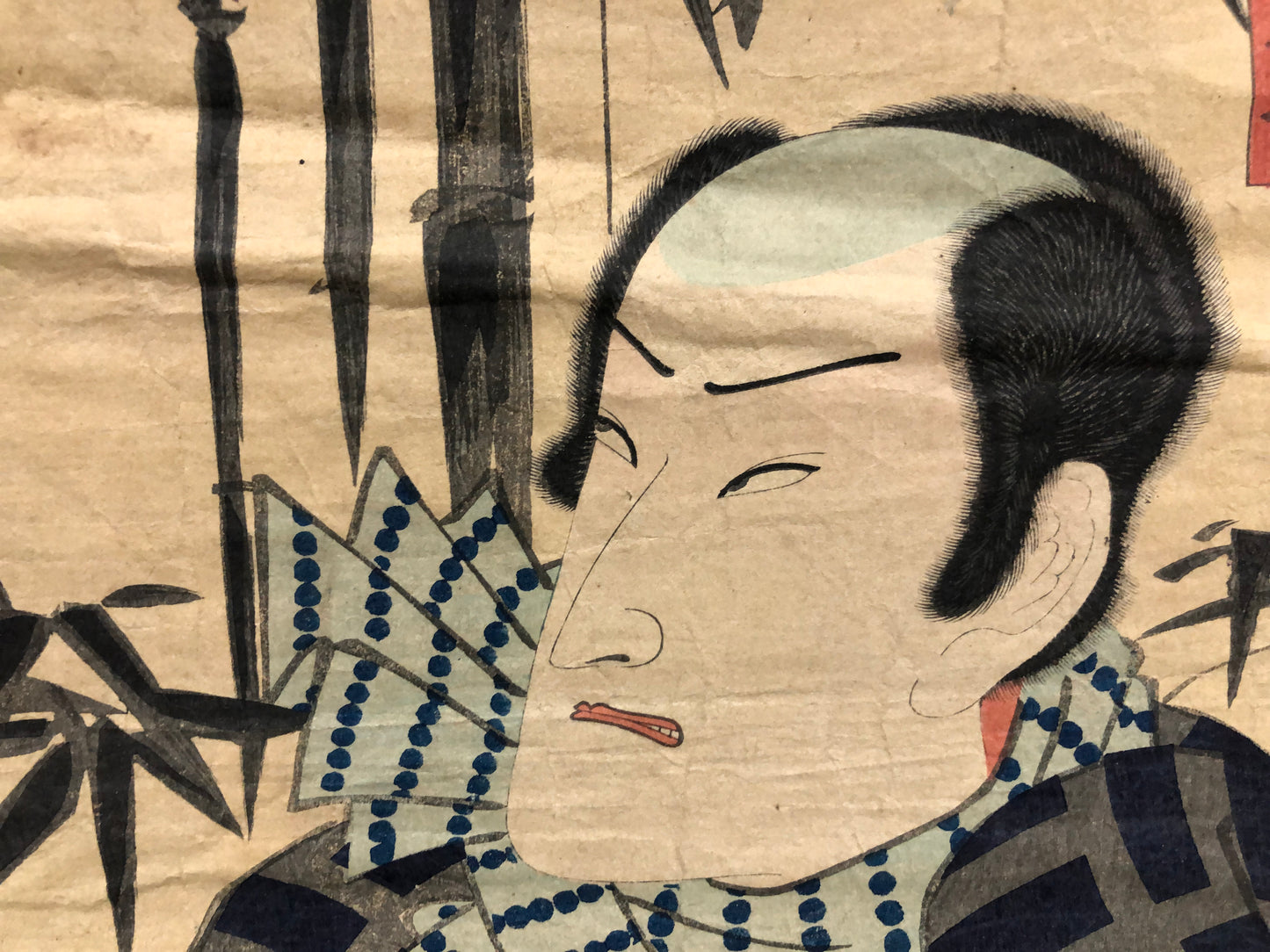 Y4006 WOODBLOCK PRINT Kunichika actor Japan Ukiyoe art interior antique decor
