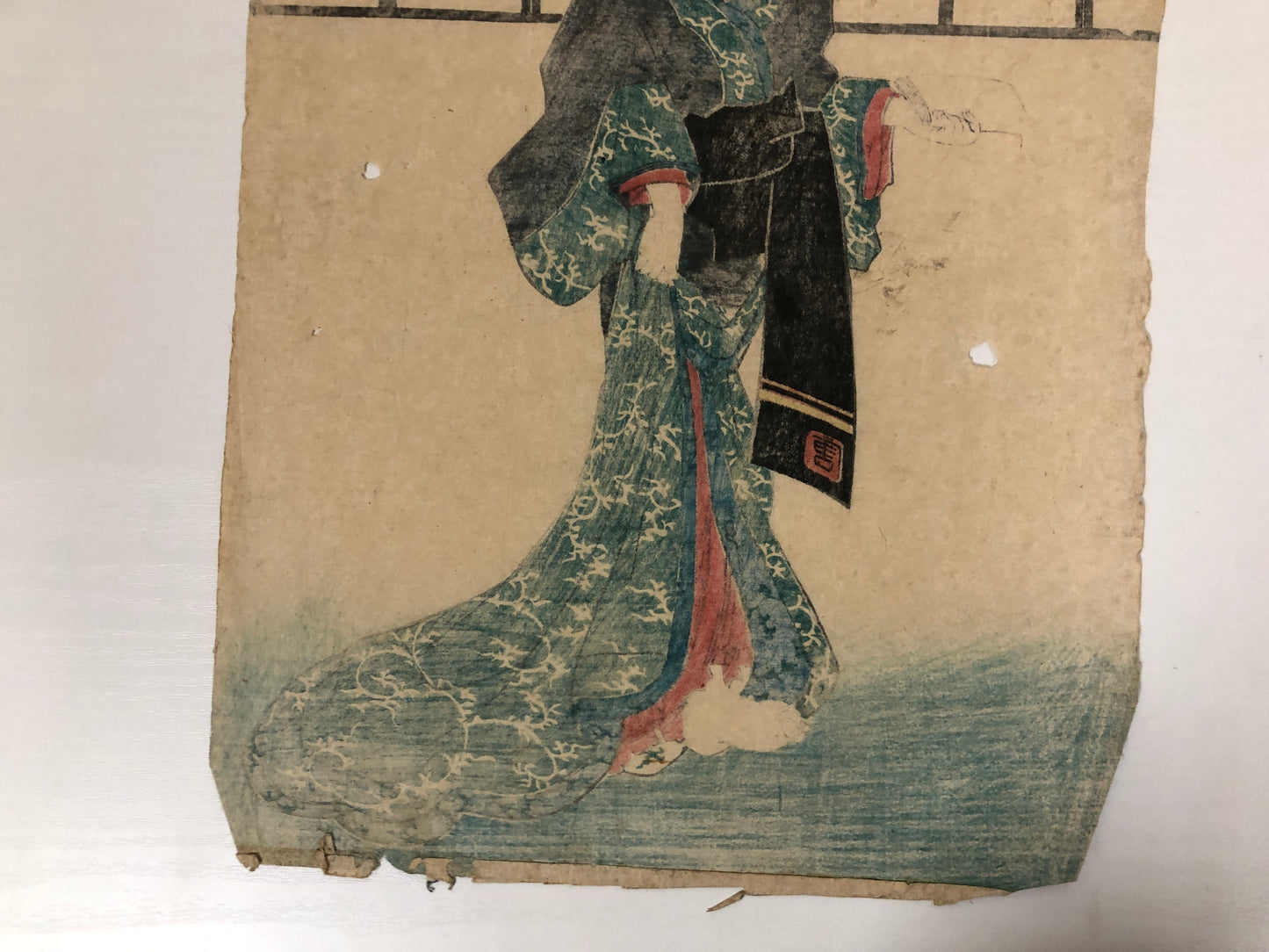 Y4007 WOODBLOCK PRINT kimono beauty no signature Japan Ukiyoe interior antique