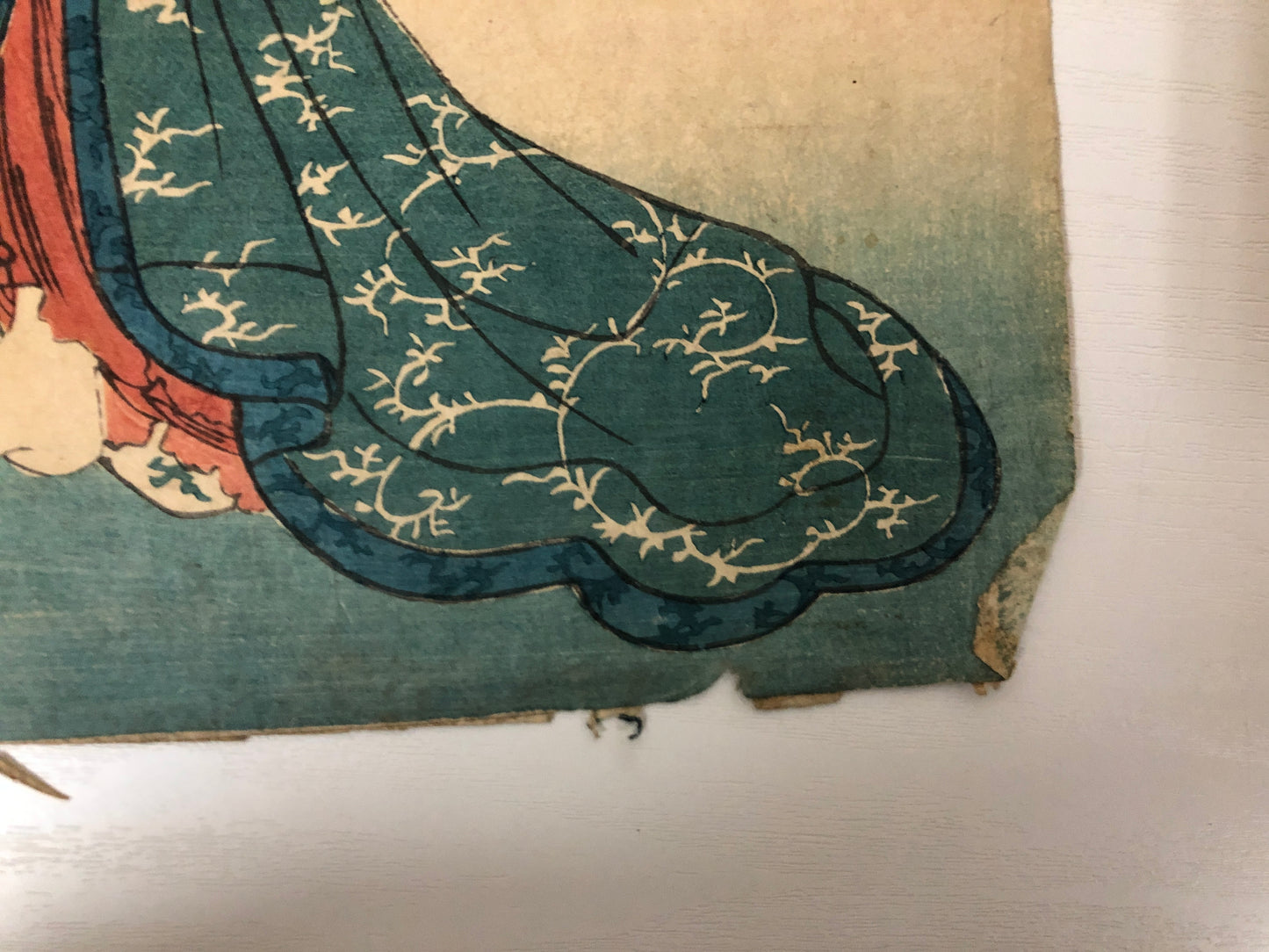 Y4007 WOODBLOCK PRINT kimono beauty no signature Japan Ukiyoe interior antique
