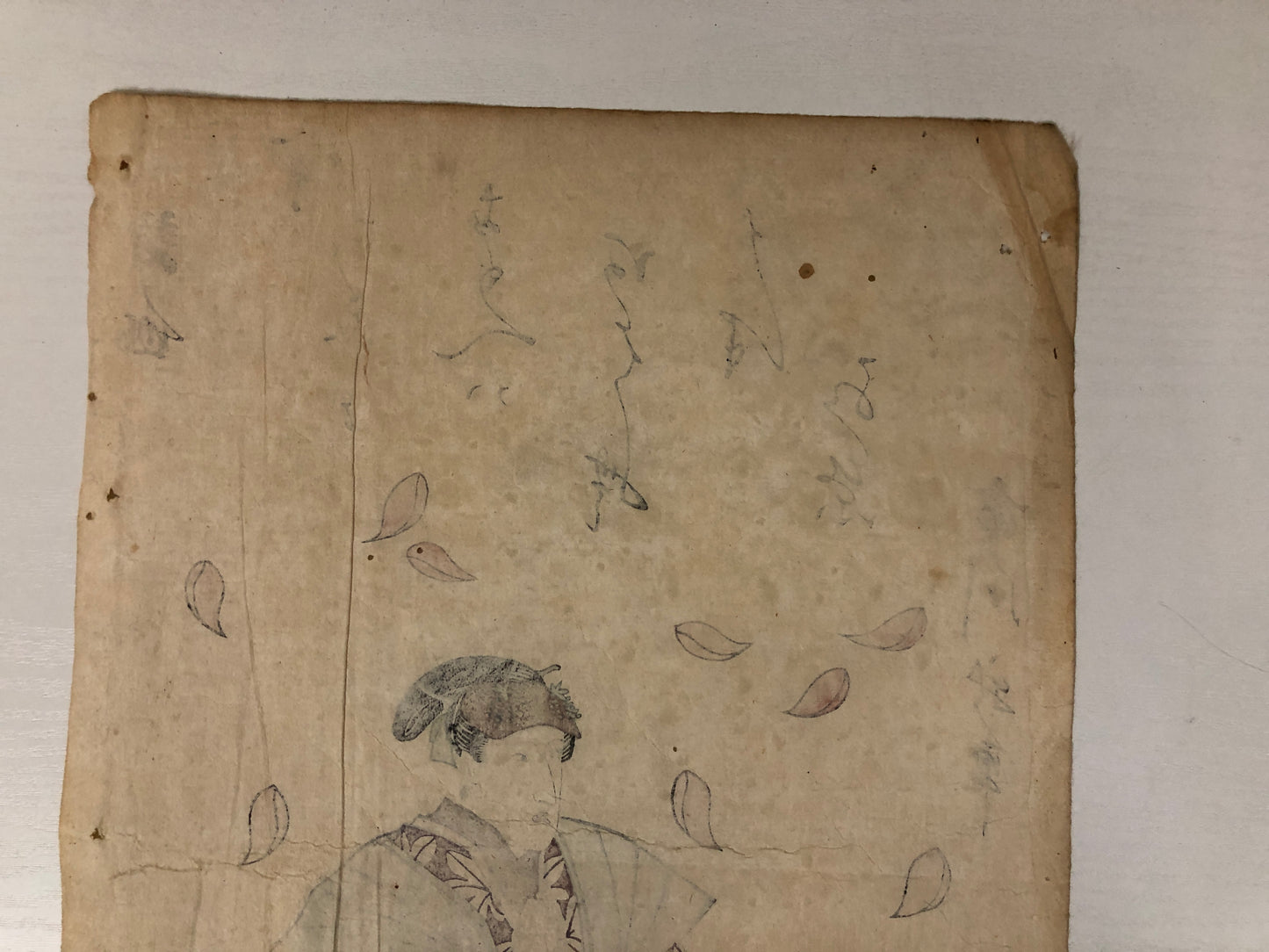 Y4008 WOODBLOCK PRINT Toyokuni obituary memorial Japan Ukiyoe interior antique