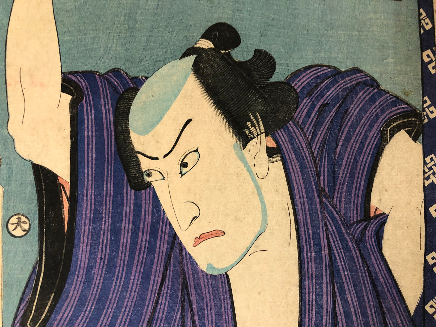 Y4010 WOODBLOCK PRINT Kunichika Kabuki actor Japan Ukiyoe art interior antique