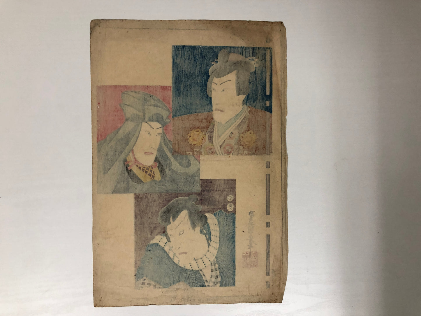 Y4012 WOODBLOCK PRINT Toyokuni actor Japan Ukiyoe art interior antique decor