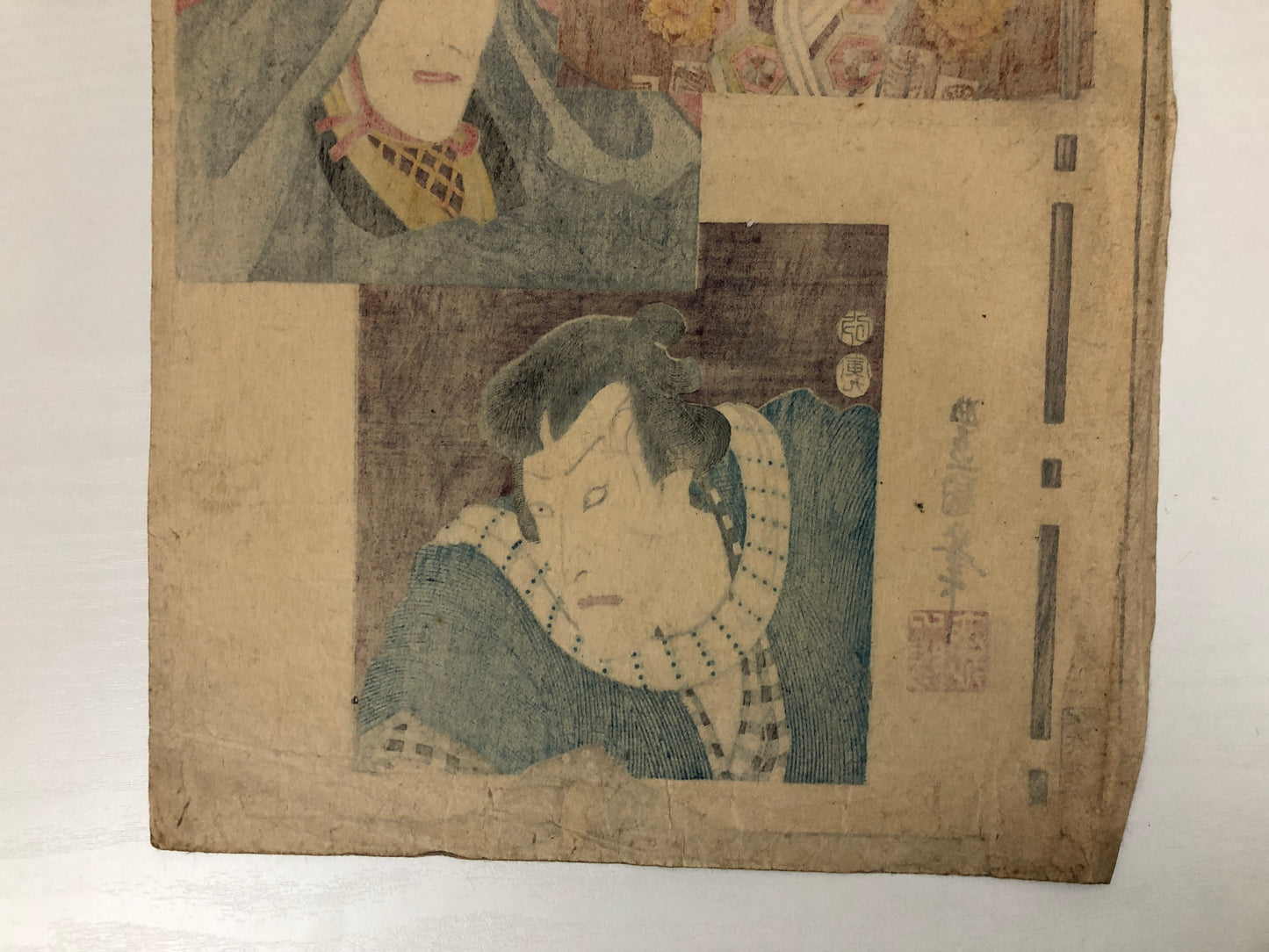 Y4012 WOODBLOCK PRINT Toyokuni actor Japan Ukiyoe art interior antique decor