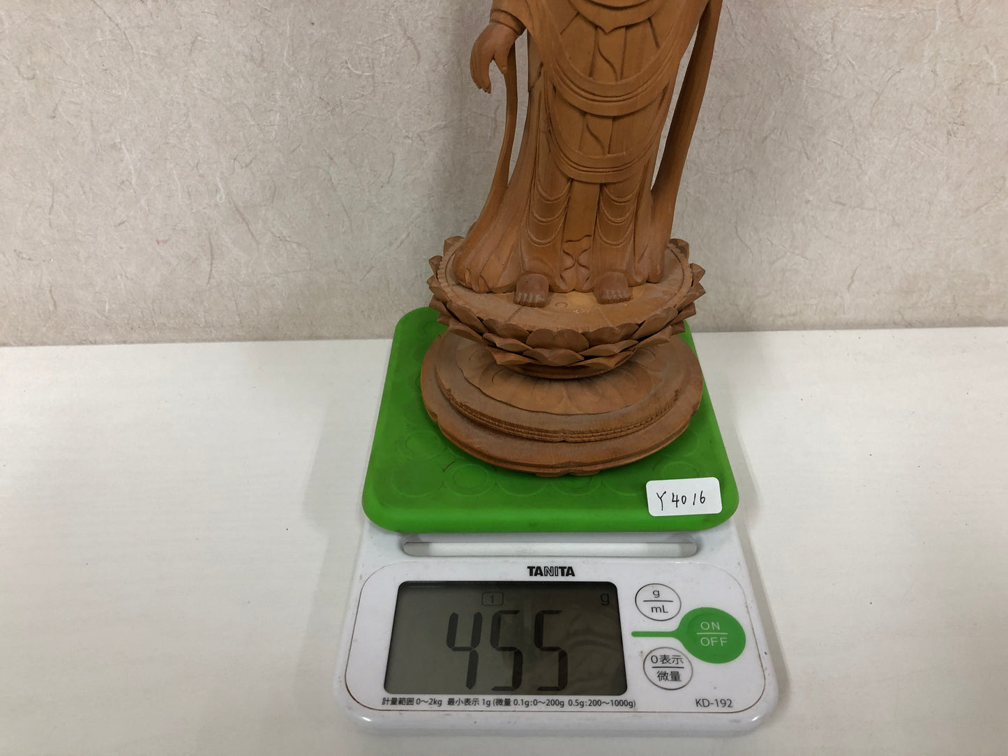 Y4016 STATUE Eleven-faced Kannon plain wood carving Buddha figure Japan antique