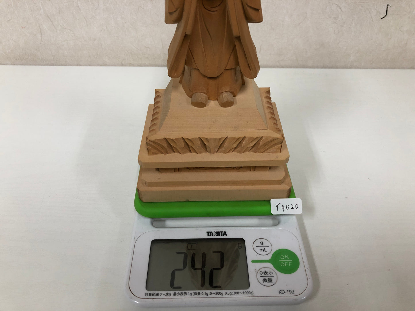Y4020 STATUE Buddha figure plain wood carving Japan antique Buddhist art