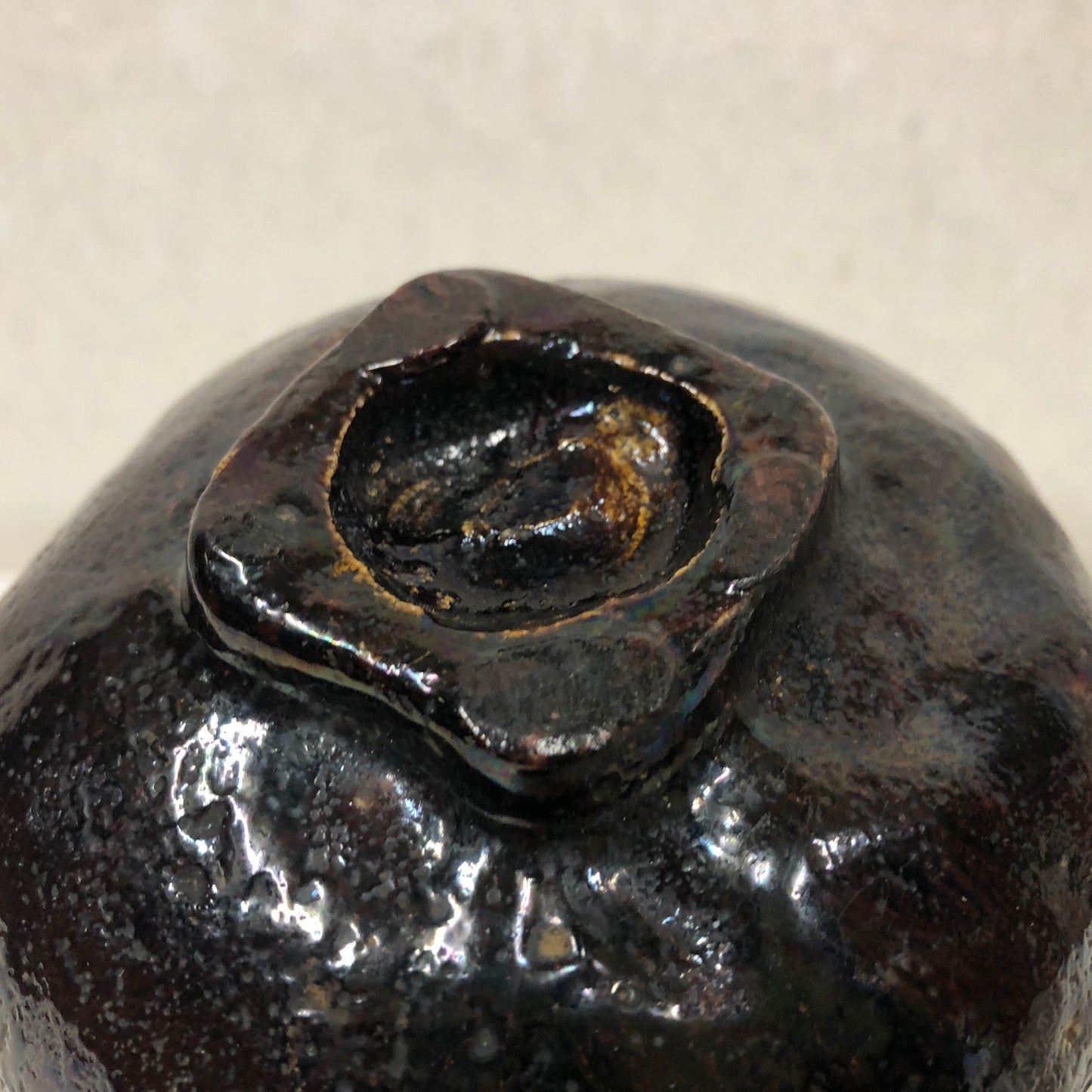 Y4040 CHAWAN Raku-ware Black box kintsugi Japan antique tea cremony pottery