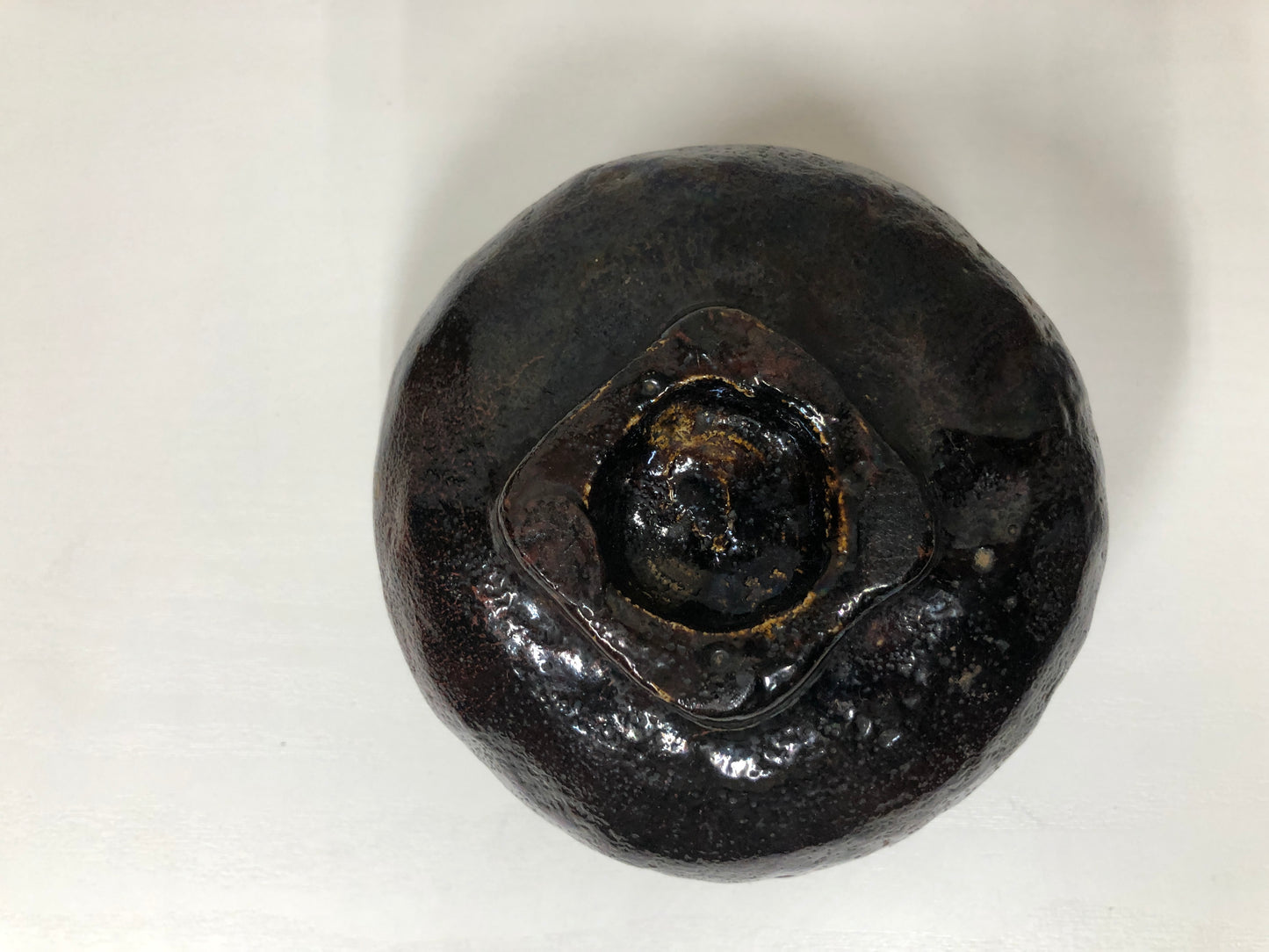 Y4040 CHAWAN Raku-ware Black box kintsugi Japan antique tea cremony pottery