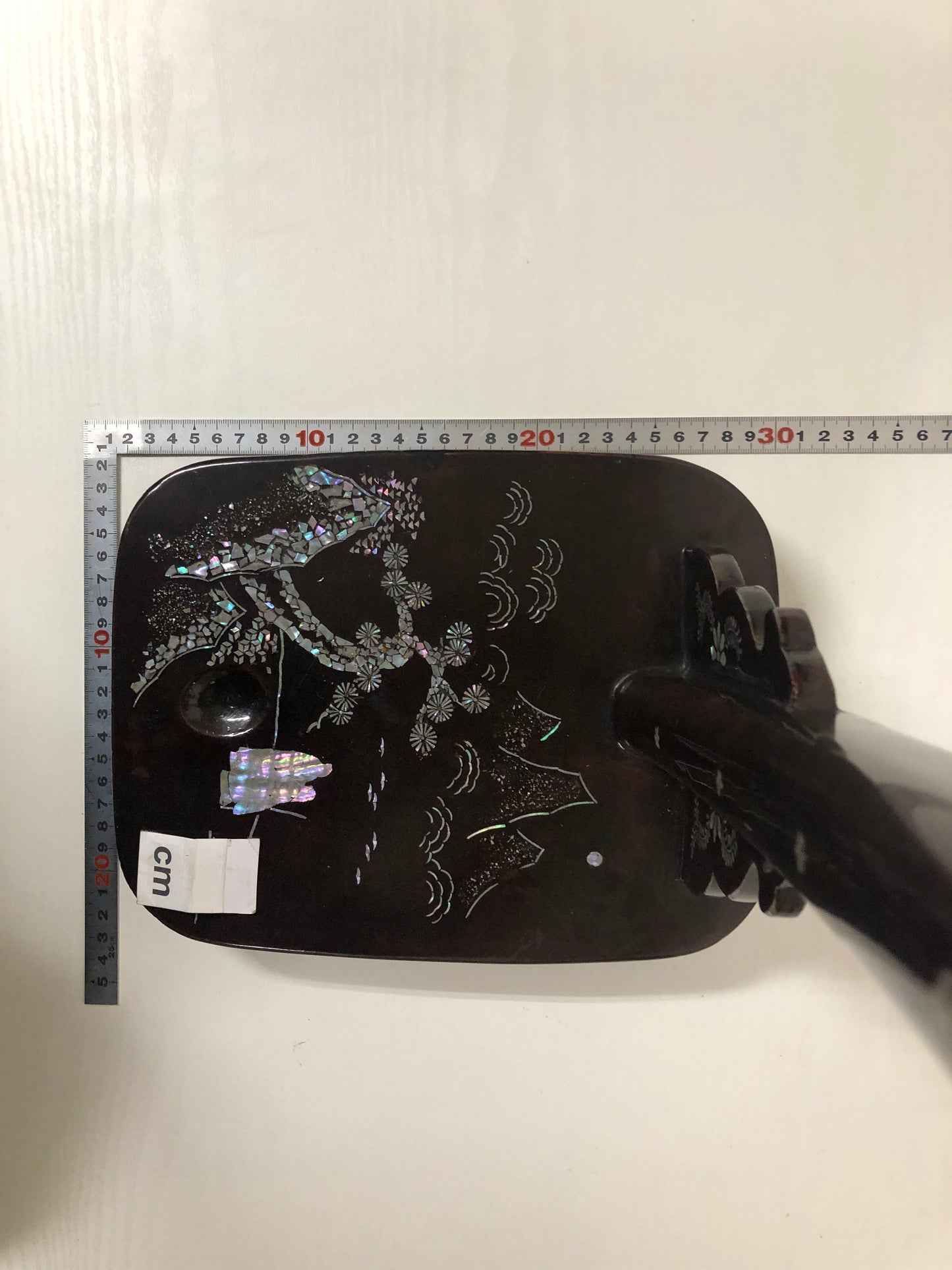 Y4049 OKIMONO Sword Rack kanata holder Makie Raden work Japan antique interior