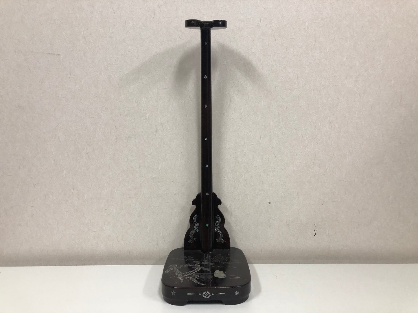 Y4049 OKIMONO Sword Rack kanata holder Makie Raden work Japan antique interior