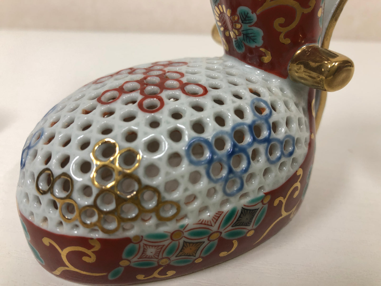 Y4054 KOURO Arita-ware Eboshi signed antique Incense Burner fragrant aroma Japan