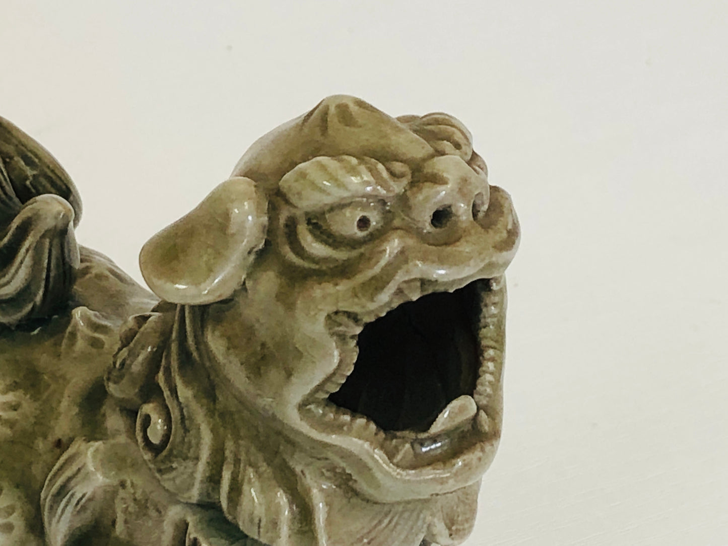 Y4055 KOURO Seto-ware Lion signed box antique Incense Burner fragrance Japan