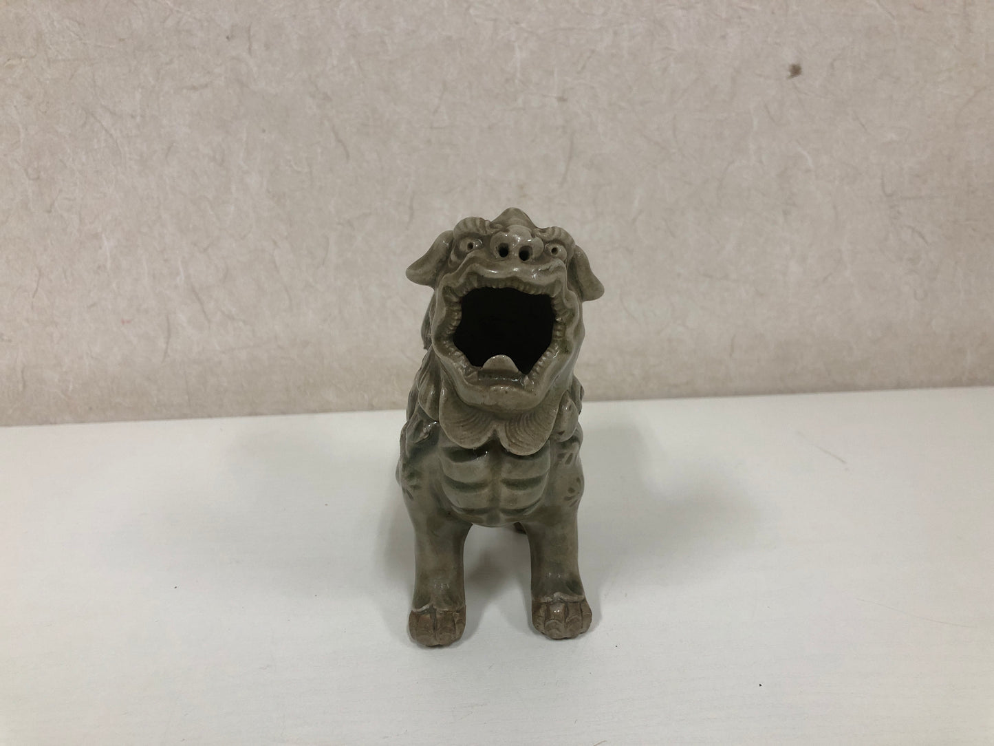 Y4055 KOURO Seto-ware Lion signed box antique Incense Burner fragrance Japan