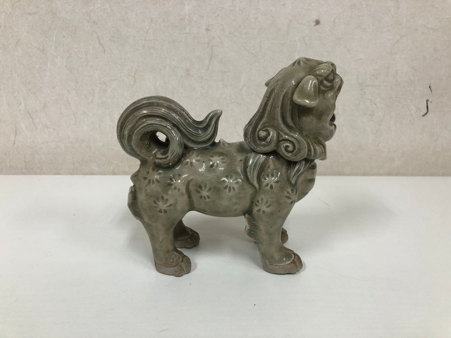 Y4055 KOURO Seto-ware Lion signed box antique Incense Burner fragrance Japan