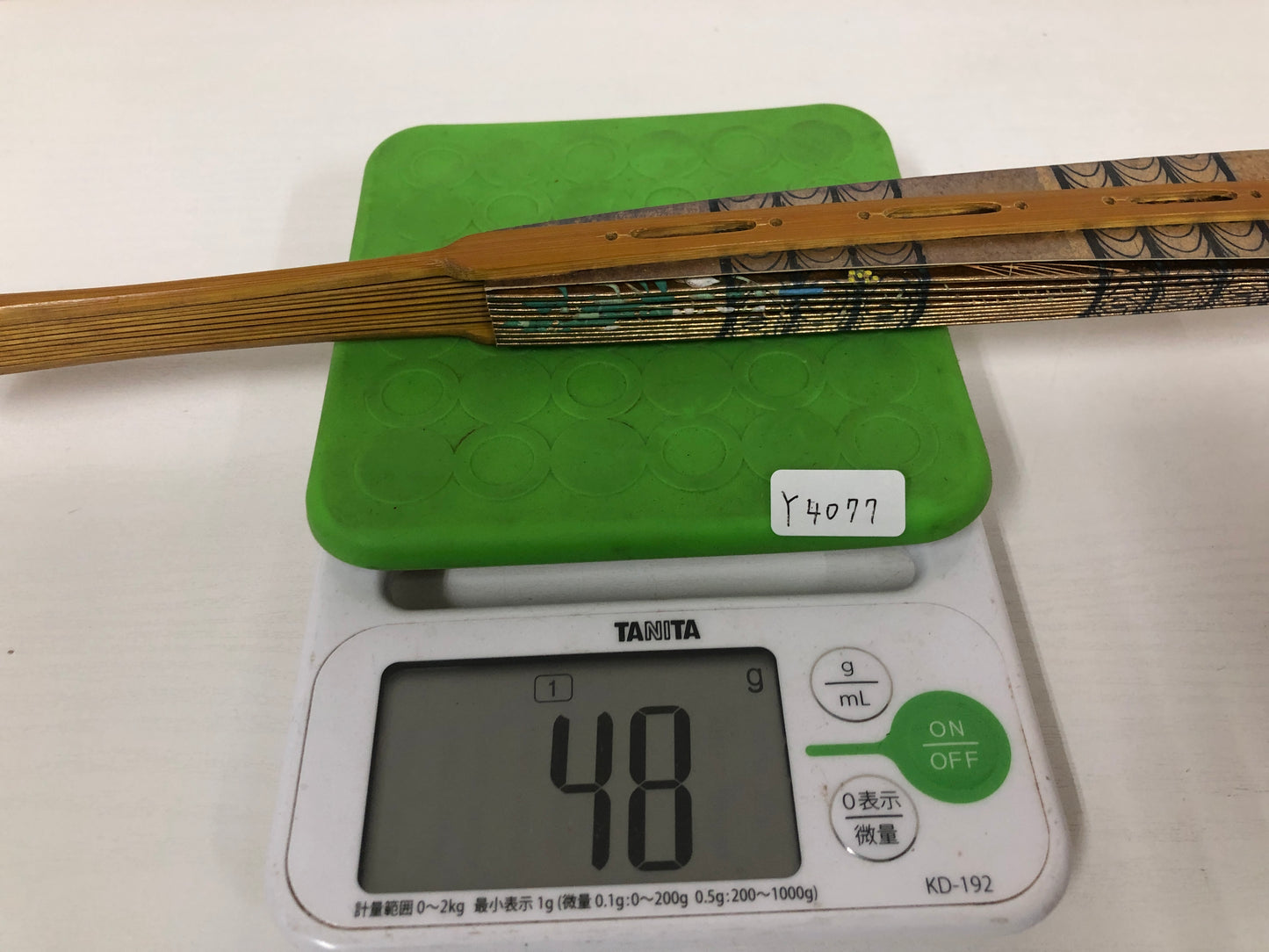 Y4077 SENSU Dancer's Fan flower Japan antique vintage kimono accessory