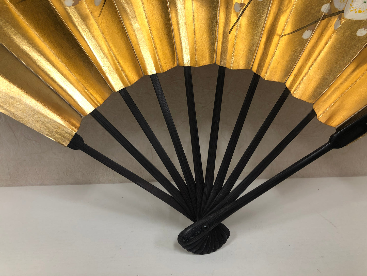 Y4078 SENSU Dancer's Fan plum blossom Japan antique vintage kimono accessory
