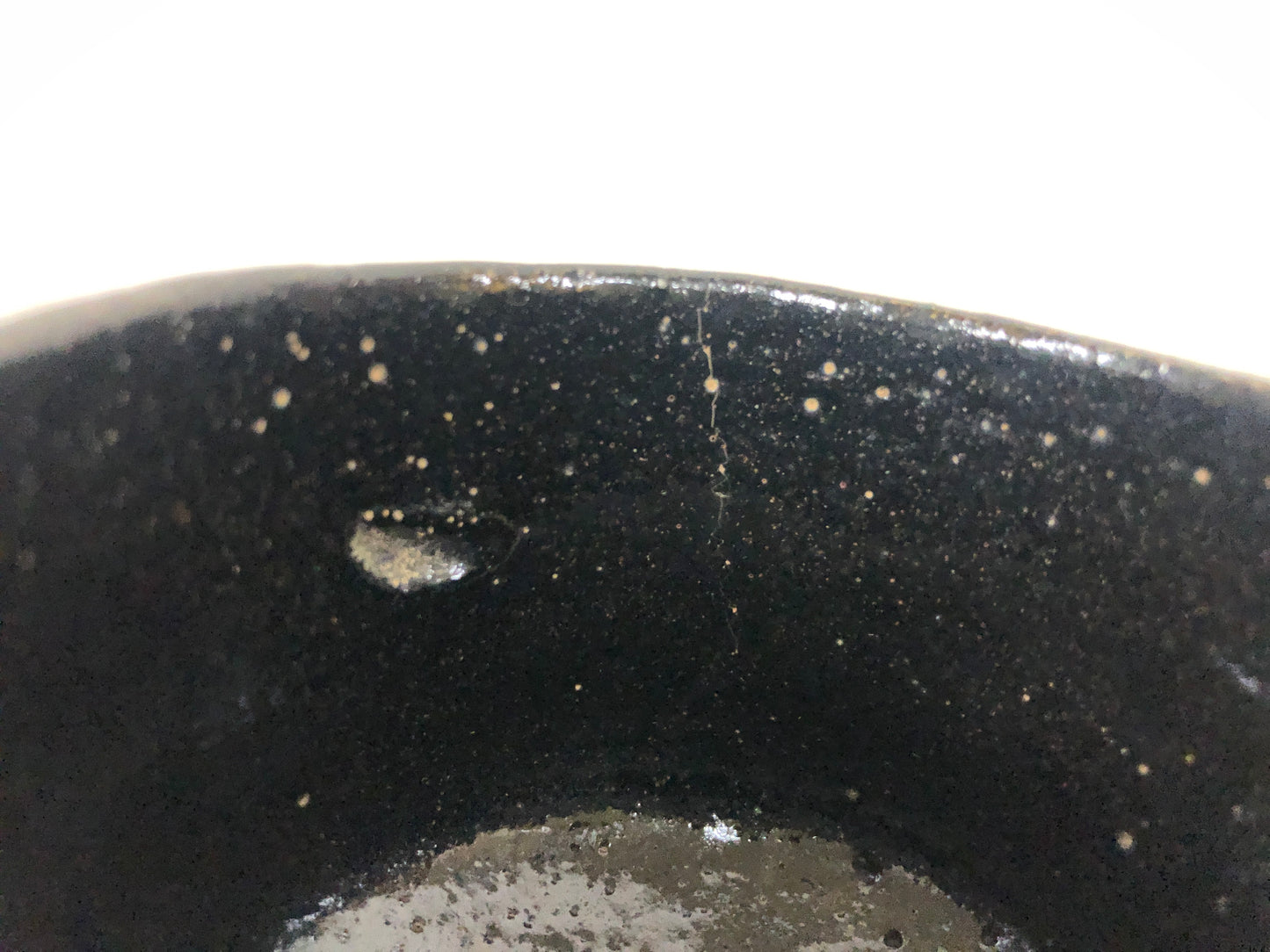 Y4106 CHAWAN Raku-ware Black signed bag Japan antique tea ceremony pottery bowl