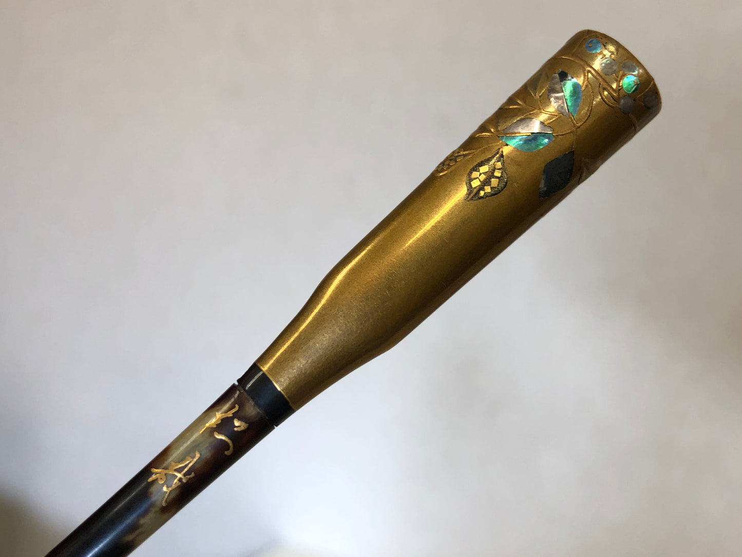Y4117 KOUGAI Hair stick dressing tools Makie signed box Japan antique kimono