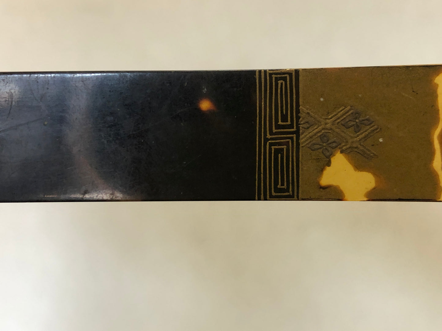 Y4118 KOUGAI Hair dressing tools Makie pair set box Japan antique kimono