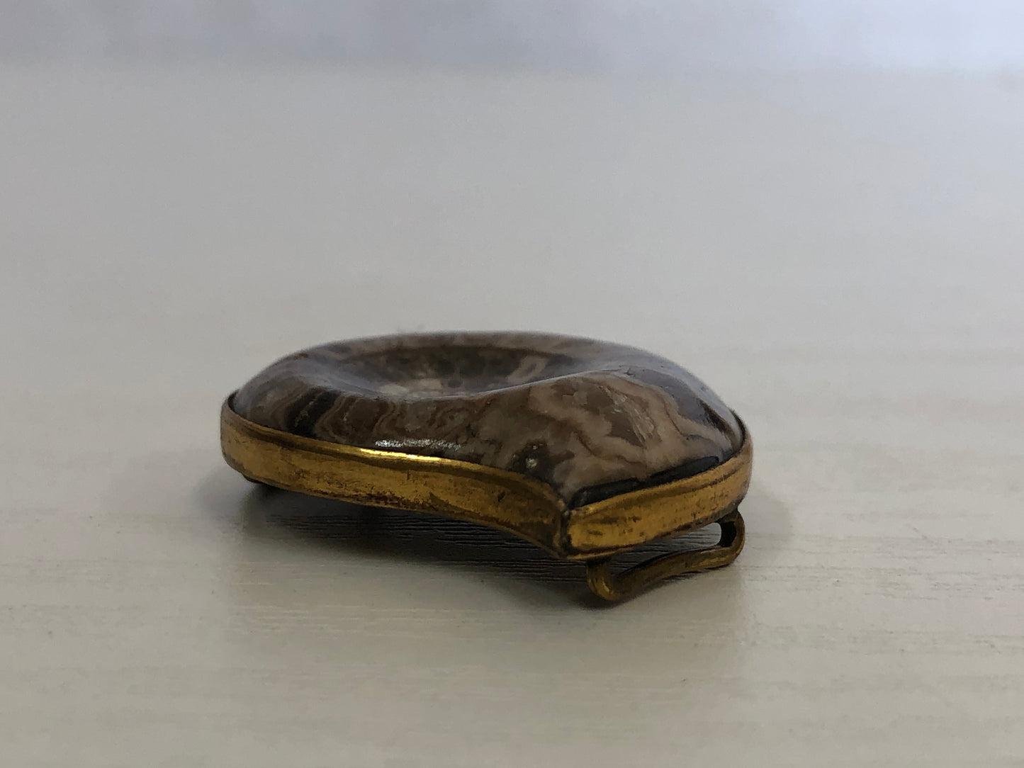 Y4121 OBIDOME Sash Clip brooch Ammonite Japan kimono accessory antique vintage