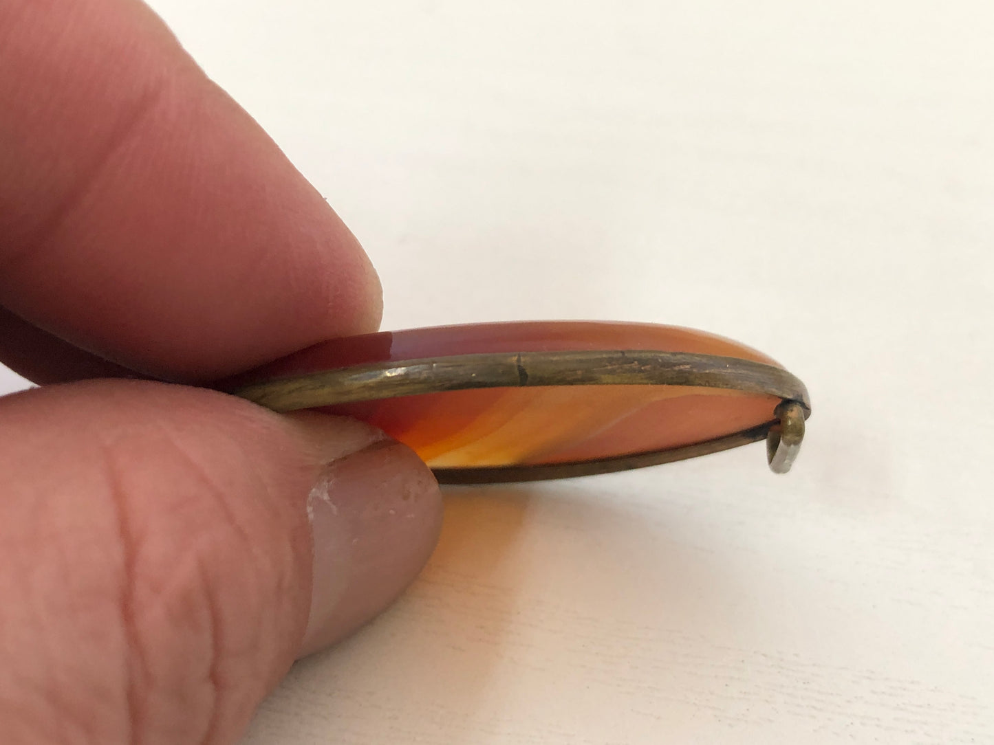 Y4123 OBIDOME Sash Clip brooch Agate Japanese Kimono vintage antique accessory