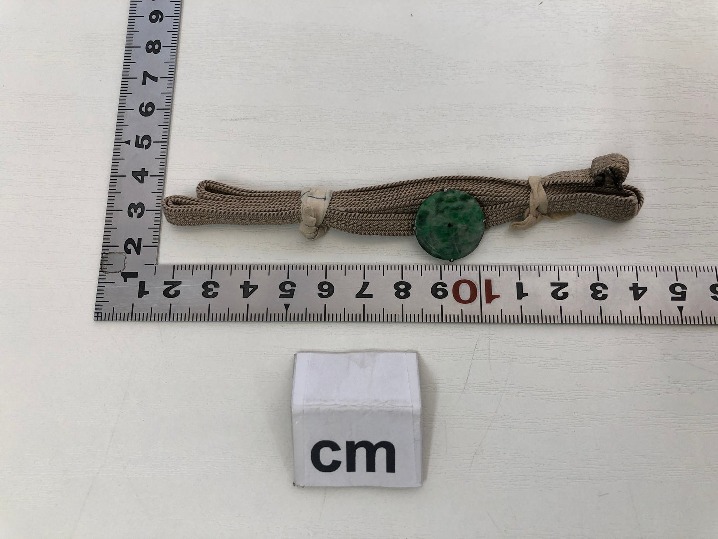 Y4125 OBIDOME Sash Clip brooch Jade old coin Japanese Kimono vintage antique